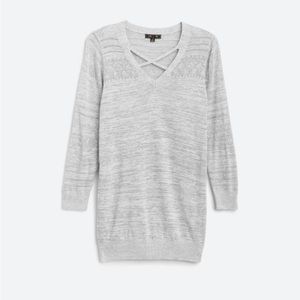 XL Grey 3q sleeve sweater